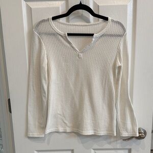 SHEIN Cream Long Sleeve Textured Top